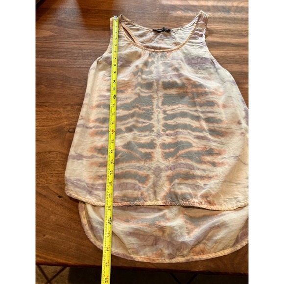 Gypsy Global Village 100% Silk Tie-Dye Gray Coral Racerback Tank Top Small - Picture 3 of 3